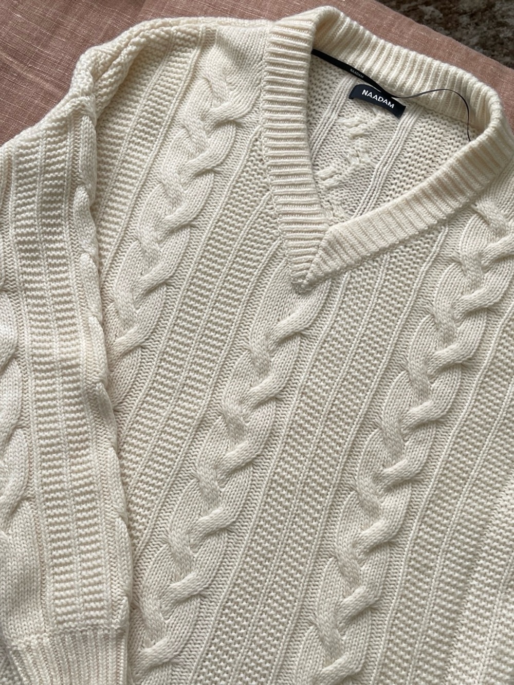 NAADAM Cream Cable Knit Sweater